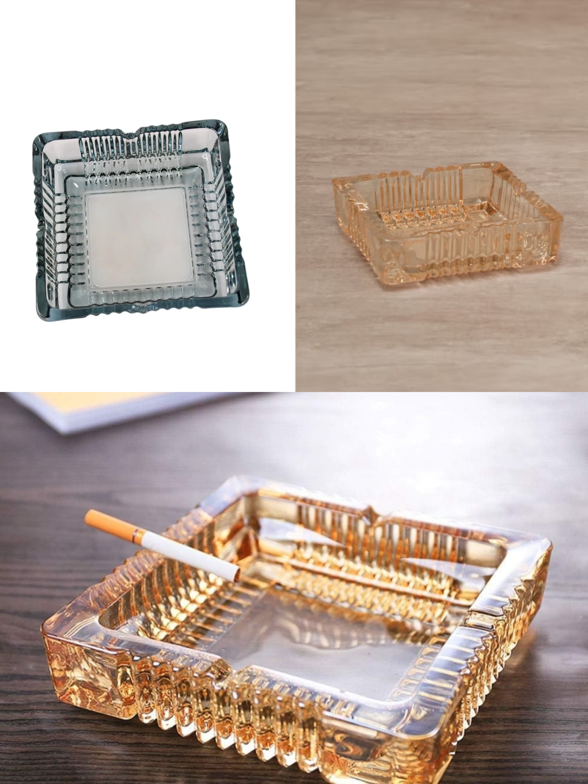 Glass Ash Tray Rect 455005 Hjy101