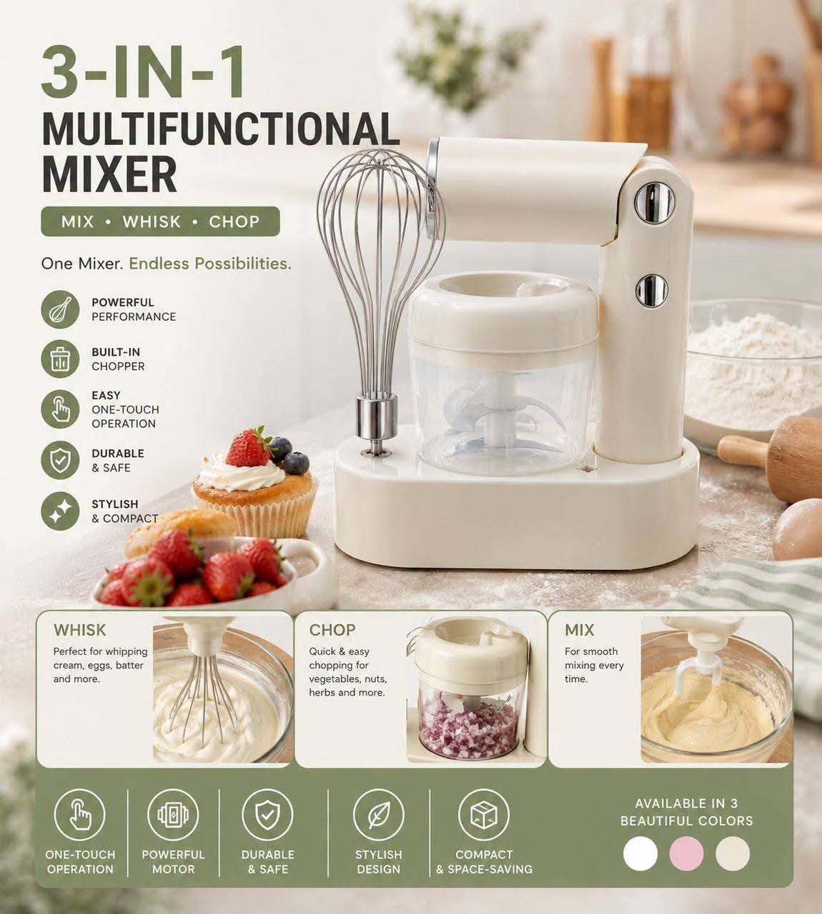 Wireless Electric Mixer 3in1 Noyyq702b 455032
