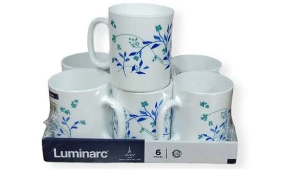 Luminarc Damara Mug Set - 32cl Ceramic Mugs, 6-Piece (Q1872)