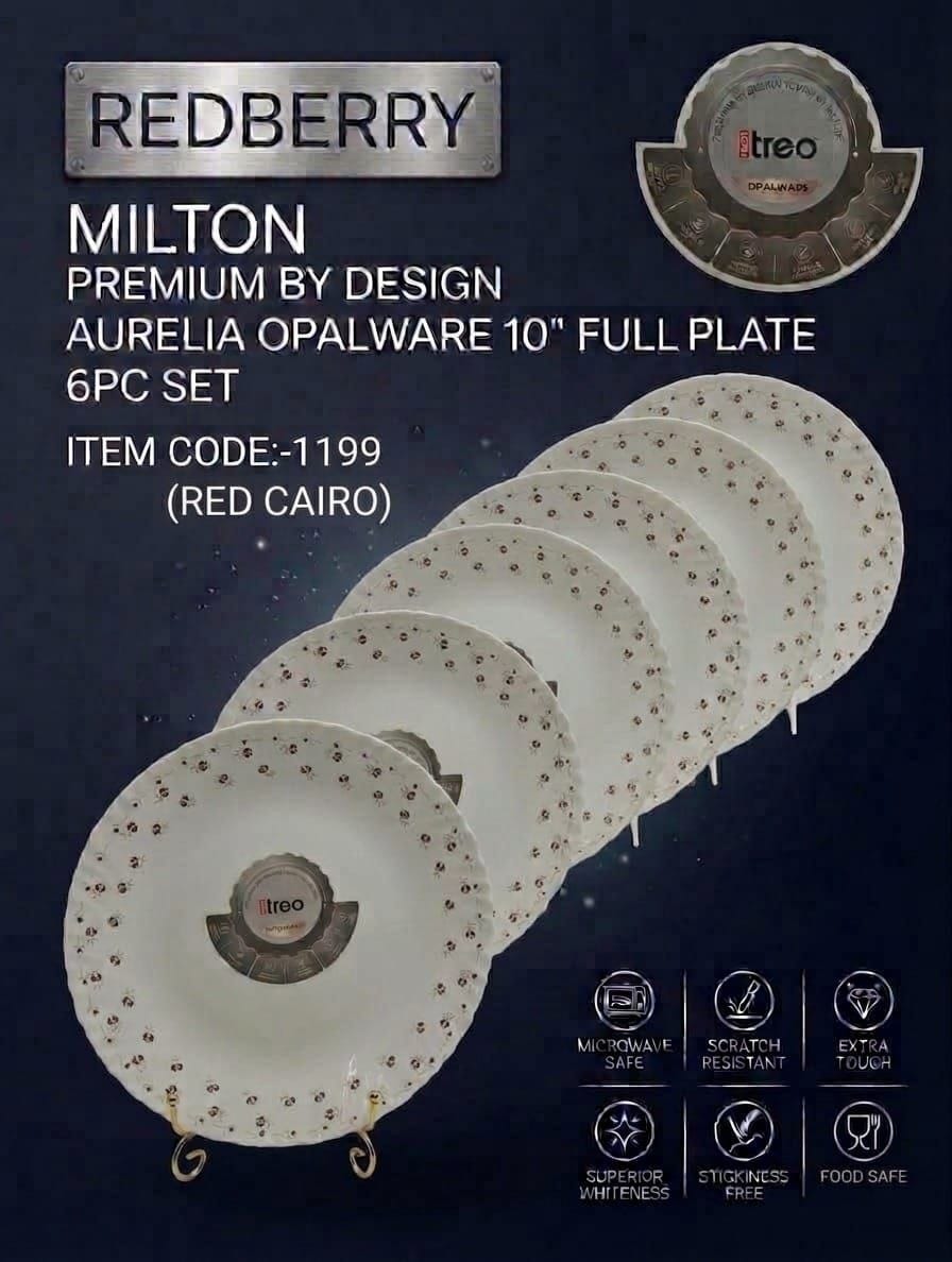 Treo Red Cairo Dinner Plate 6pc Mt10reca