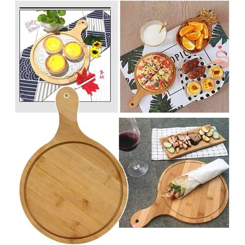 Bamboo Round Pizza Plate - 35cm Eco-Friendly Serving Board