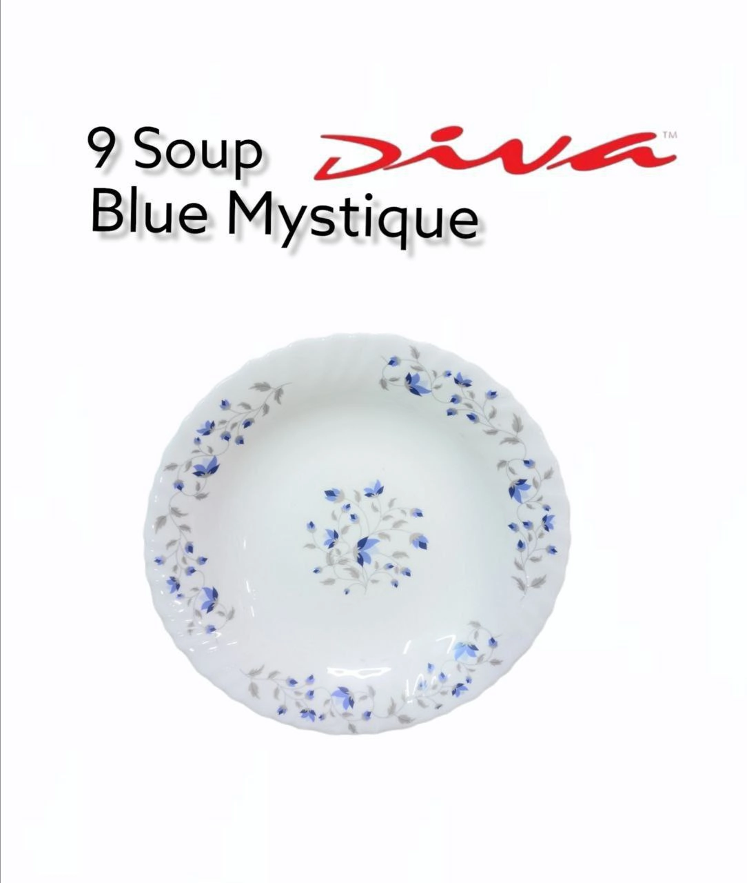 DSP9BLMY DIVA SOUP PLATE BLUE MYSTIQUE 6PC