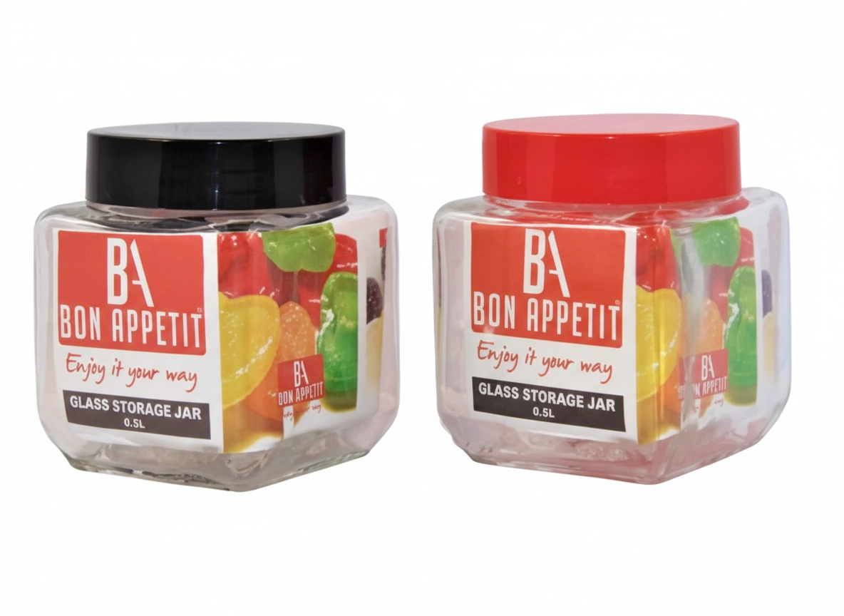 HMBA05 BA GLASS JAR 0.5LT R/B