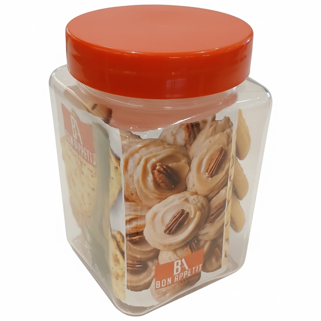 HMBA103 BA SQ GLASS JAR 2L R/BLK