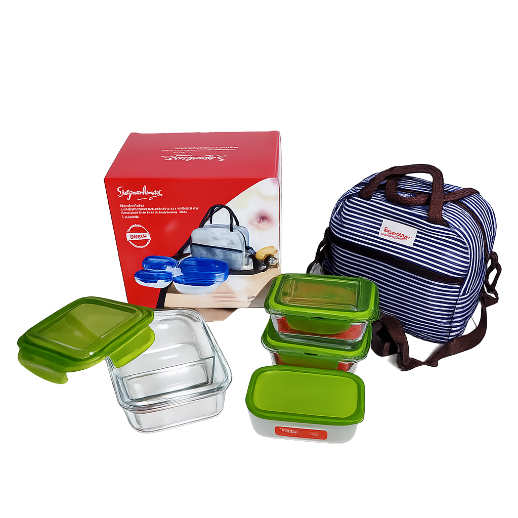 Signature Borosilicate Glass Storage Bowls + Thermal Bag - 4 Pieces (SGHBSB04)