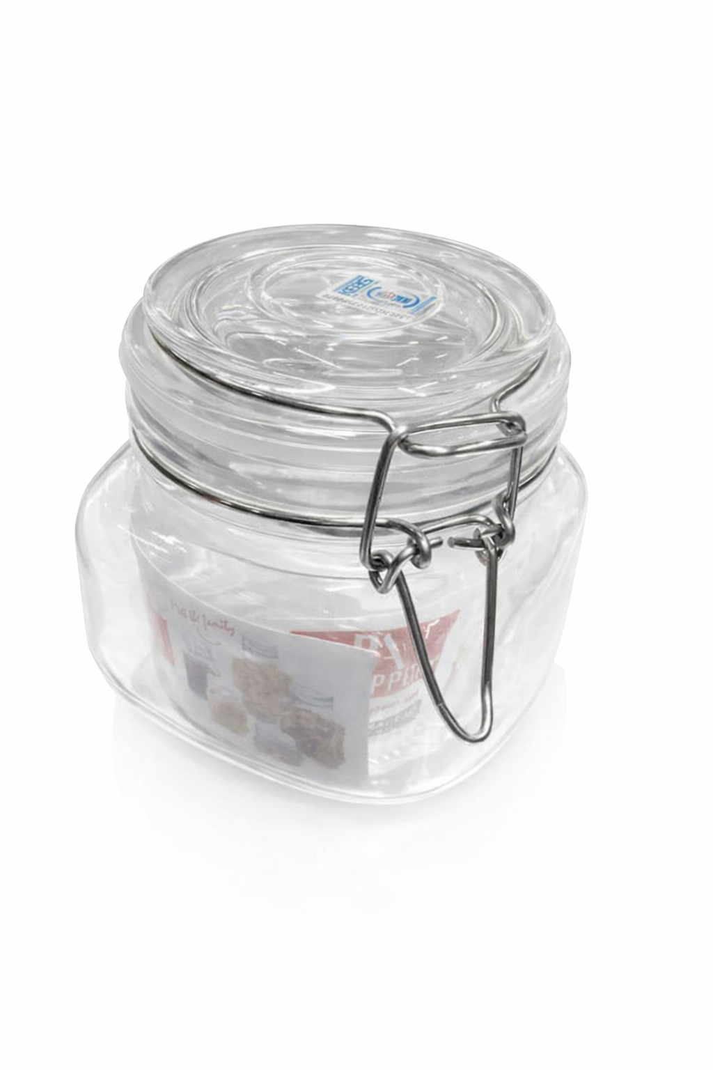 Bon Appétit Clamp Storage Jar - 0.5L Airtight Glass Container with Metal Clip Lid