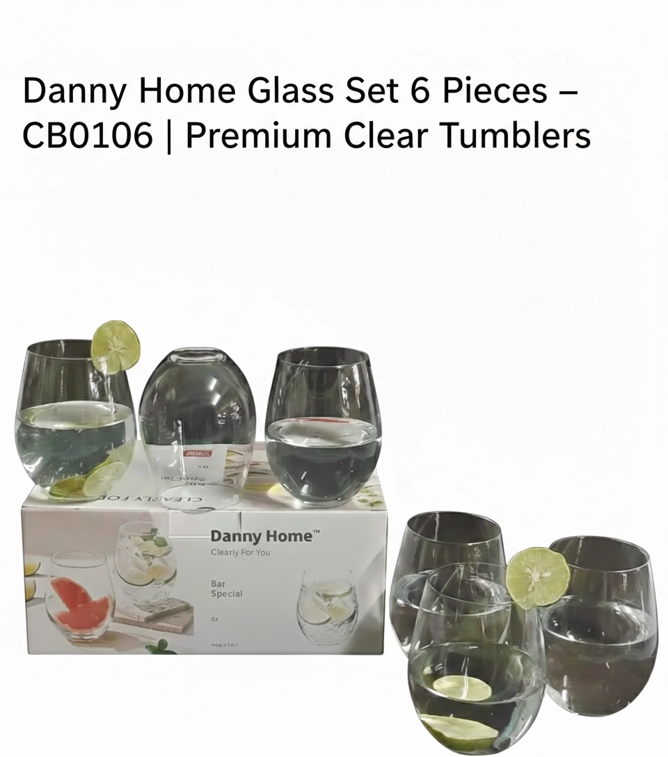 Danny Home Glass Set 6 Pieces 630ml - CB0106 | Premium Clear Tumblers