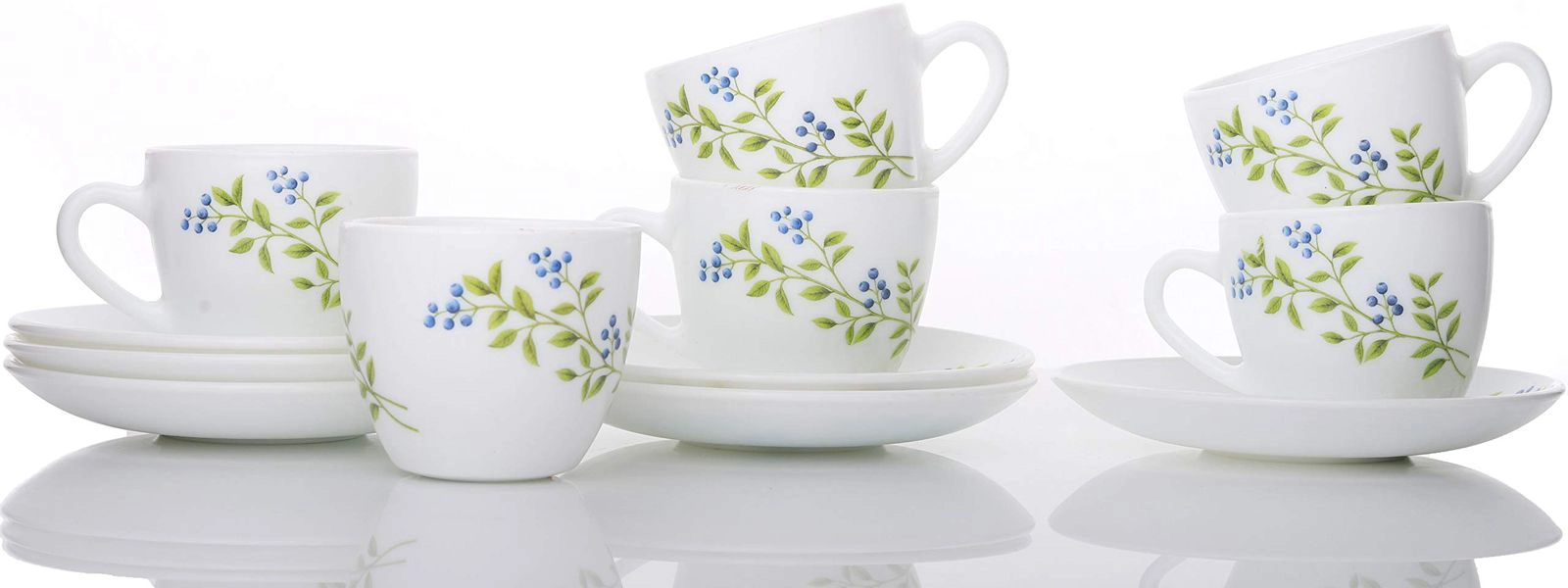 Diva Cup & Saucer Set - Lush Green, 6 Pieces (DCSLUGR)