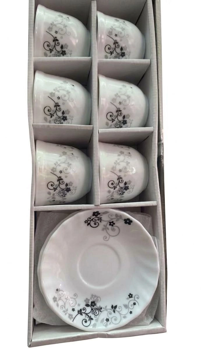 Diva Cup & Saucer Set - Mysterio Black, 6 Pieces (DCSMYBL)