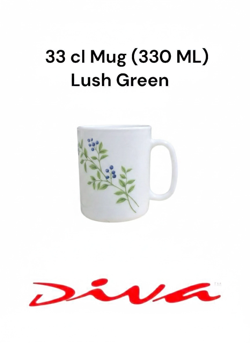 33LUGR DIVA 33CL MUG LUSH GREEN 6PC