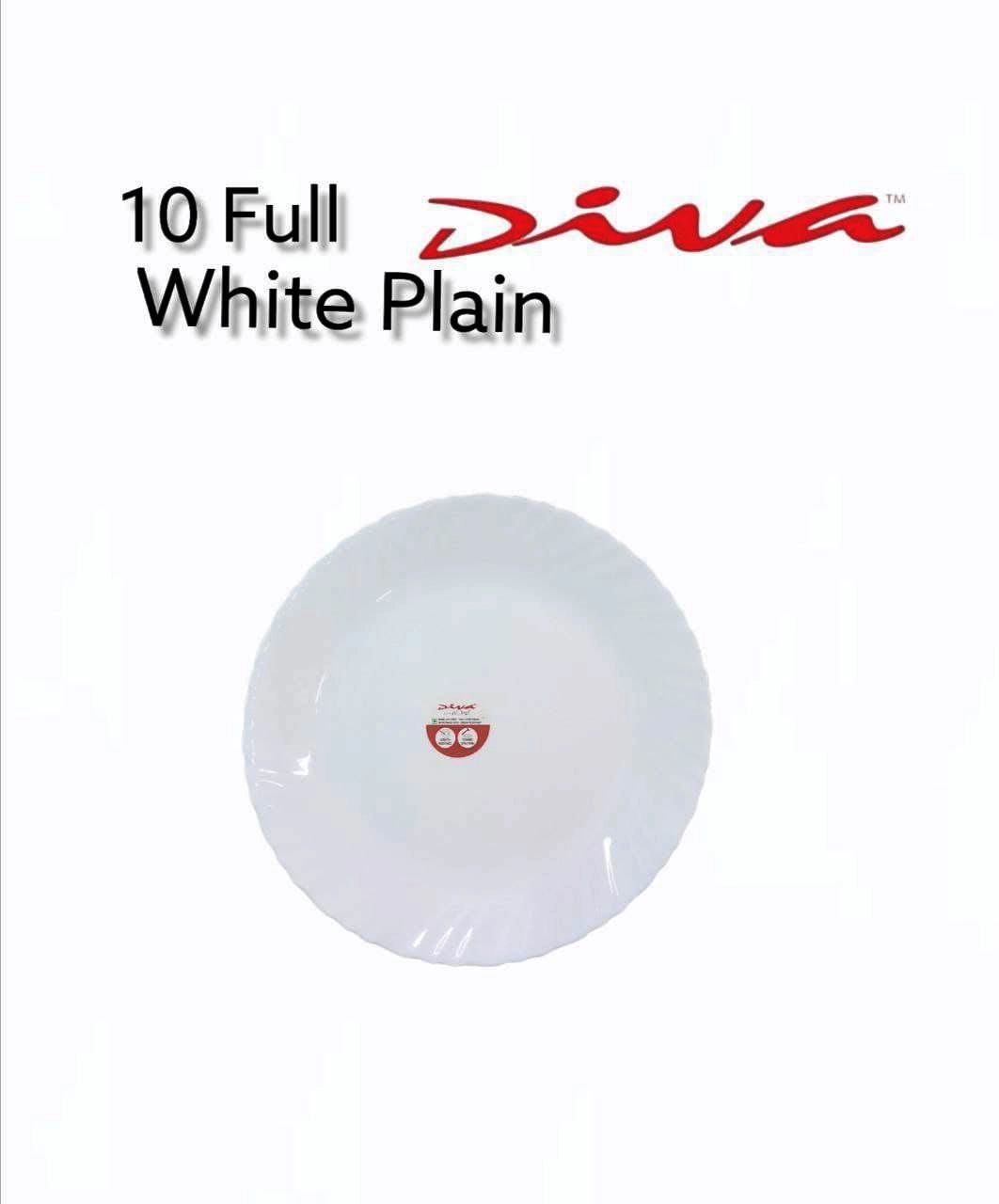 DDP10W DIVA PLAIN WHITE D/P 10 INCH 6PC 33110