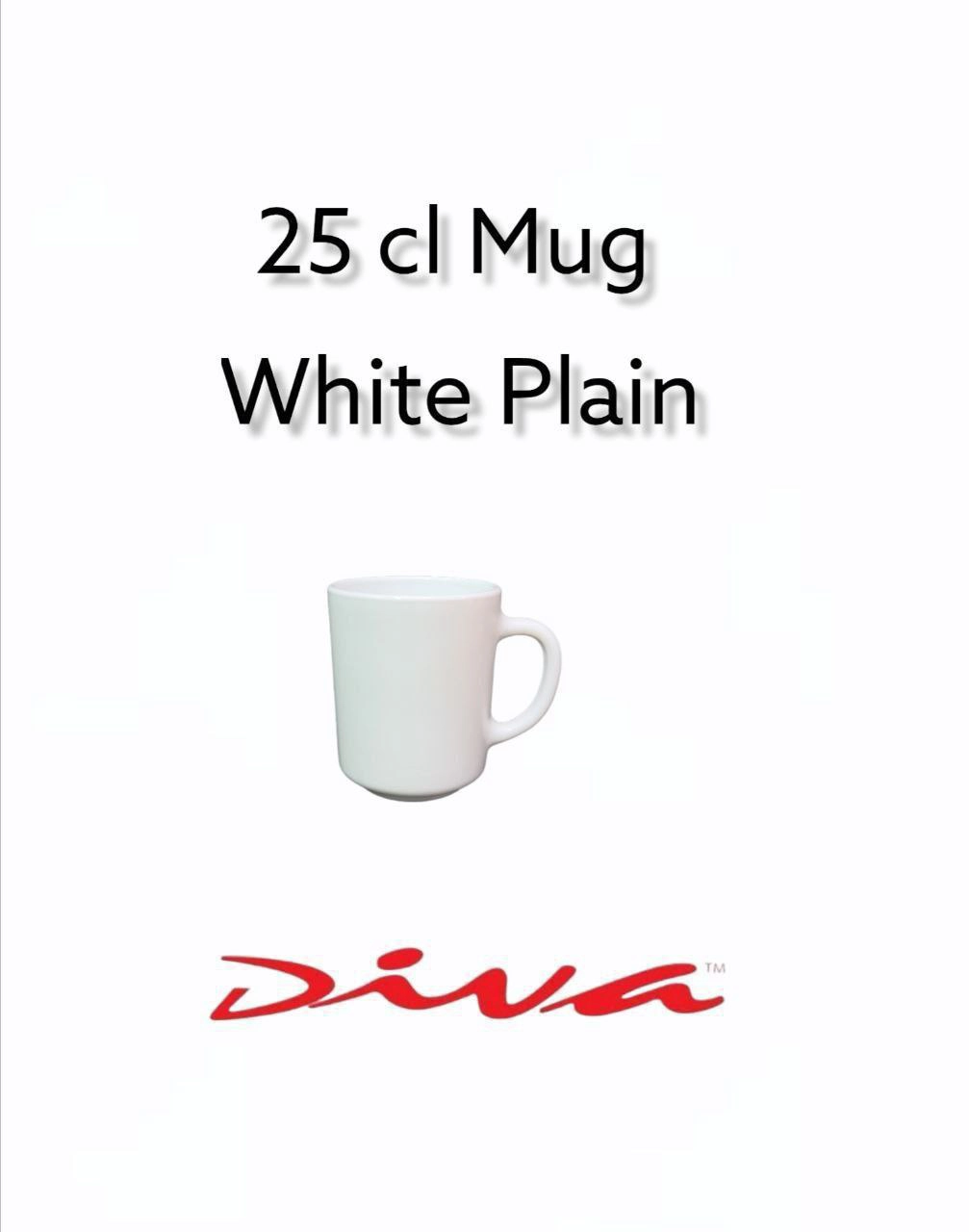 33128 DIVA PLAIN WHITE MUG 25CL D25CL D25W