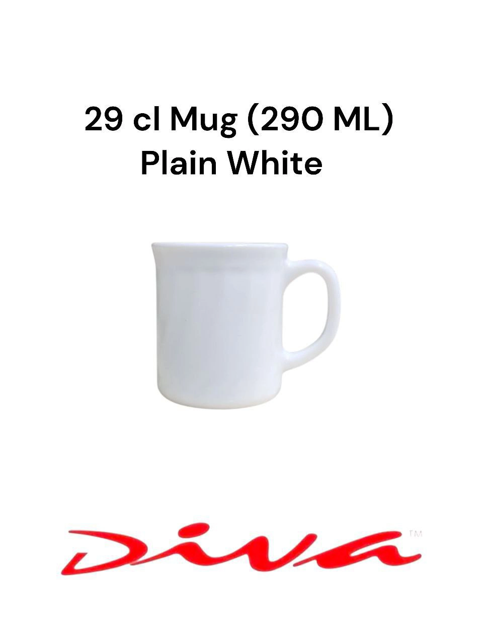 D29W DIVA PLAIN WHITE MUG 29CL DW29CL