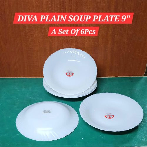 SPSQW DIVA WHITE SOUP PLATE 6PC