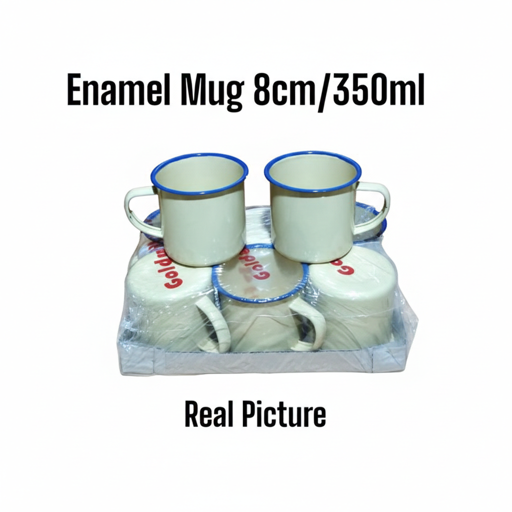 Enamel Mug 350ml 8cm - Set of 6 - Model EP8C