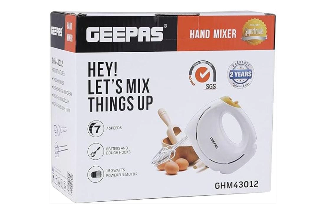507218 GHM43012 GEEPAS HAND MIXER 7SPEED