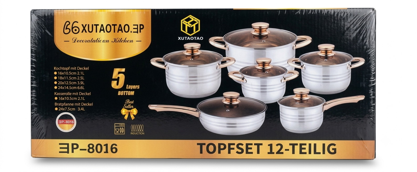Ep8016 Xutaqtao Steel Casserole 12pc