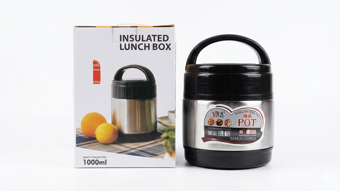 Handpan Stainless Steel Food Flask - 1000ml (100352)