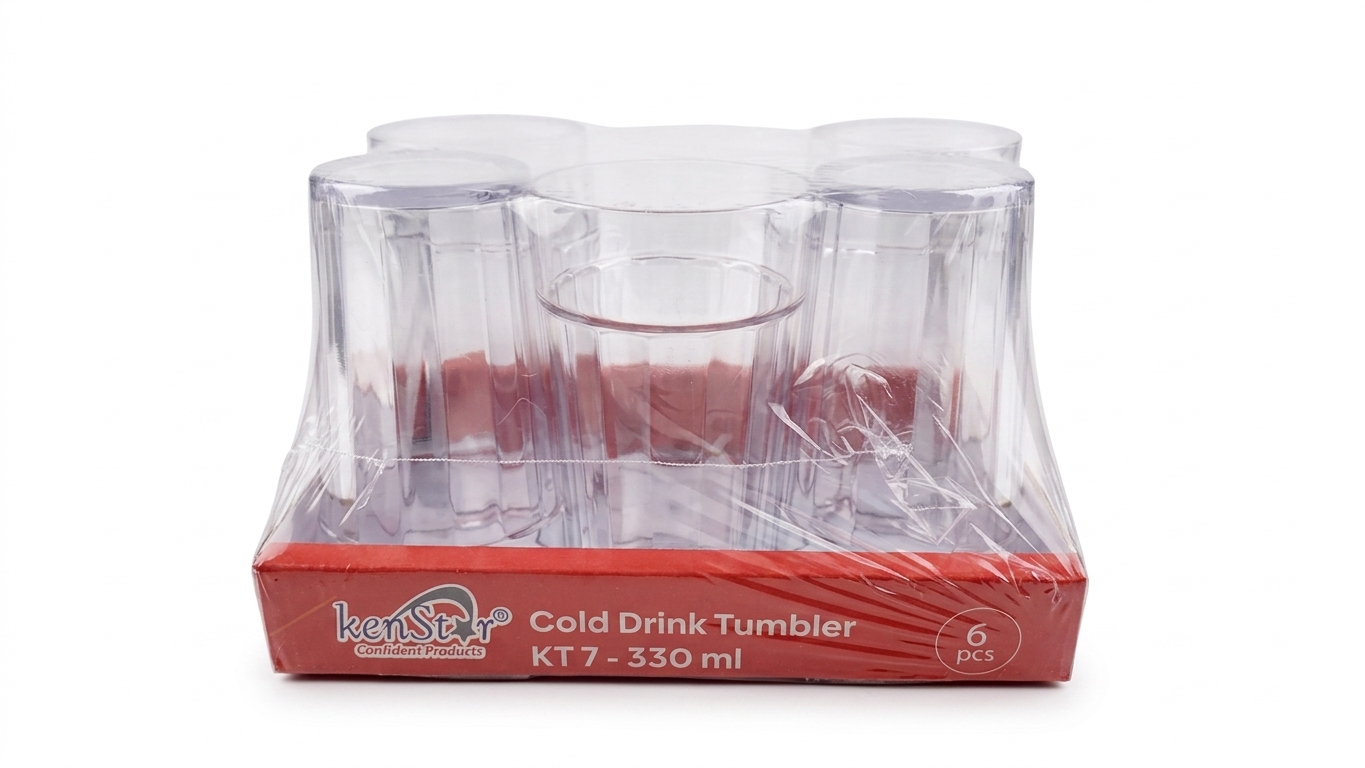 Kenstar plastic  Glass Set - 6 Pieces, 330ml (KT7)