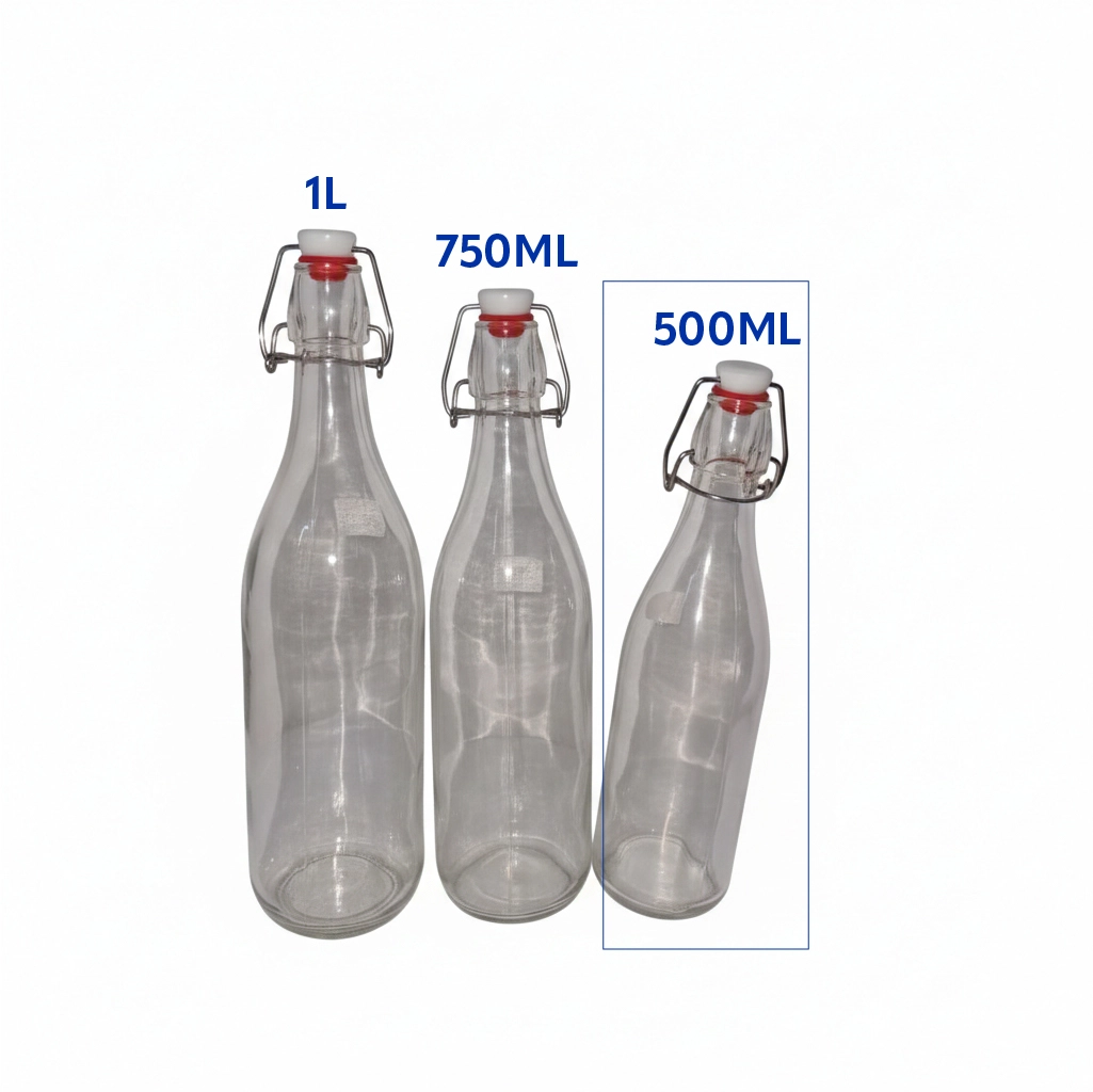 GJKEFB500 GLASS FLIP BOTTLE 500ML PC