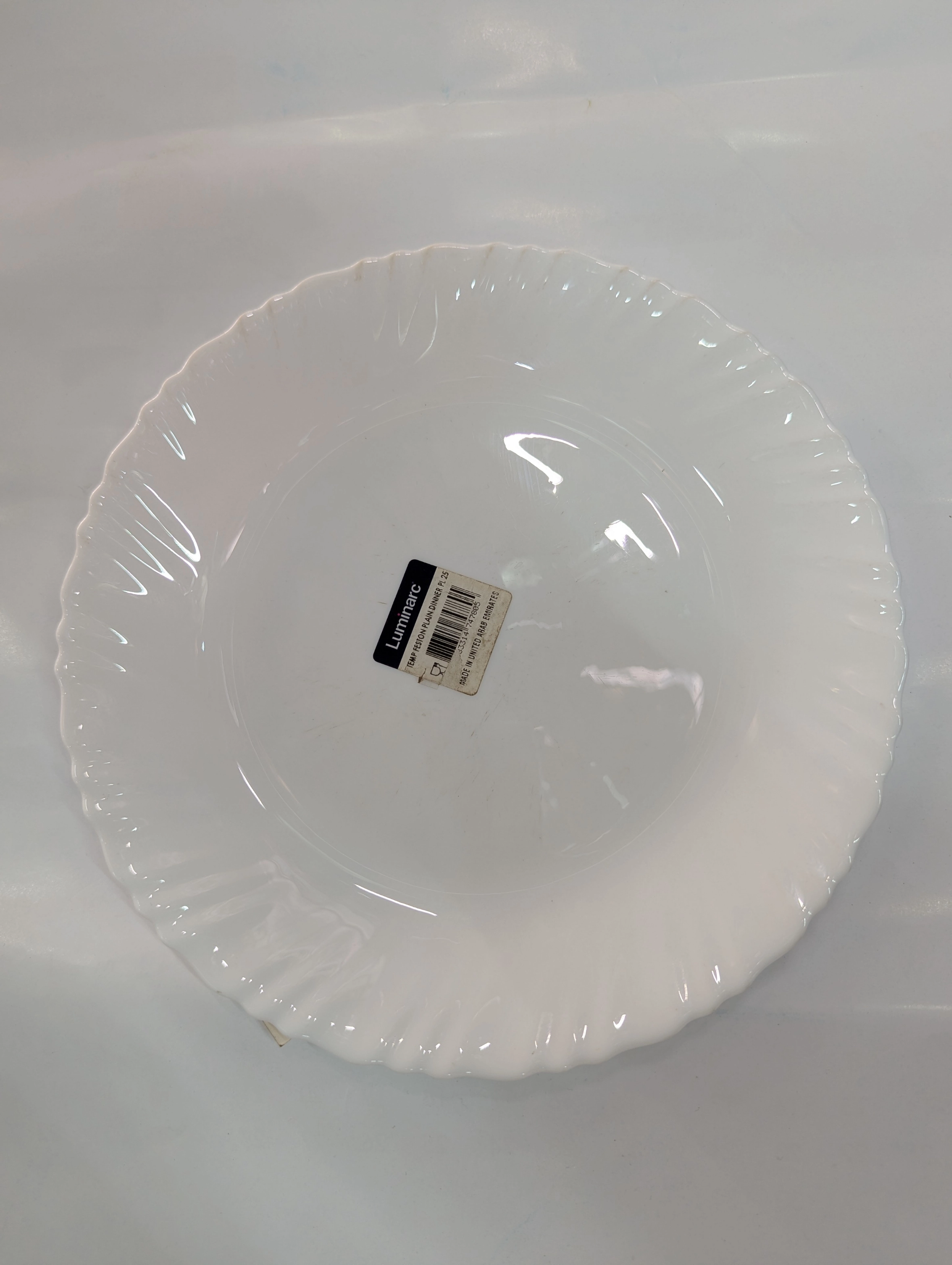 Luminarc Feston White Dinner Plate 25cm - Set of 6