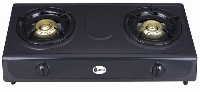 Nunix Gas Cooker – 2 Burners, Black (NGBL)