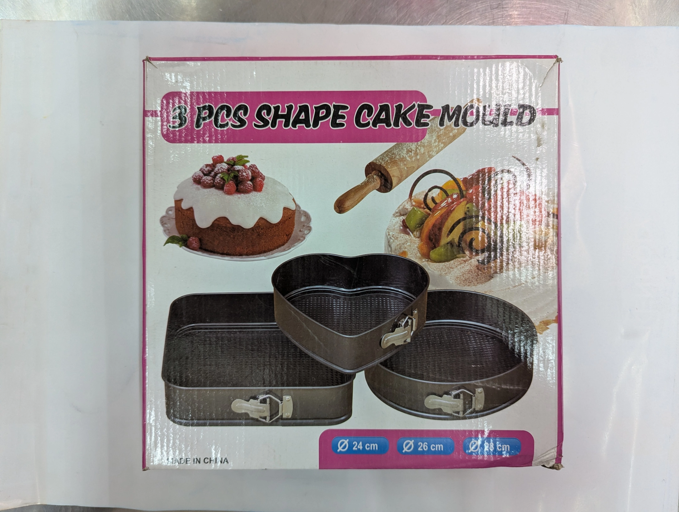 Nunix 3-Piece Cake Mould Set - 20cm, 22cm, 24cm Non-Stick Baking Tins