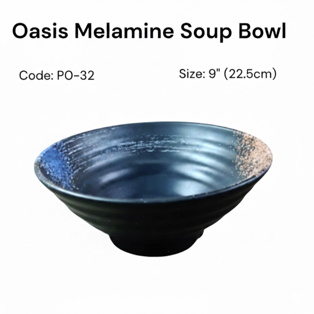 PO32 OASIS M/M BLACK DECO BOWL 9INCH PIECE