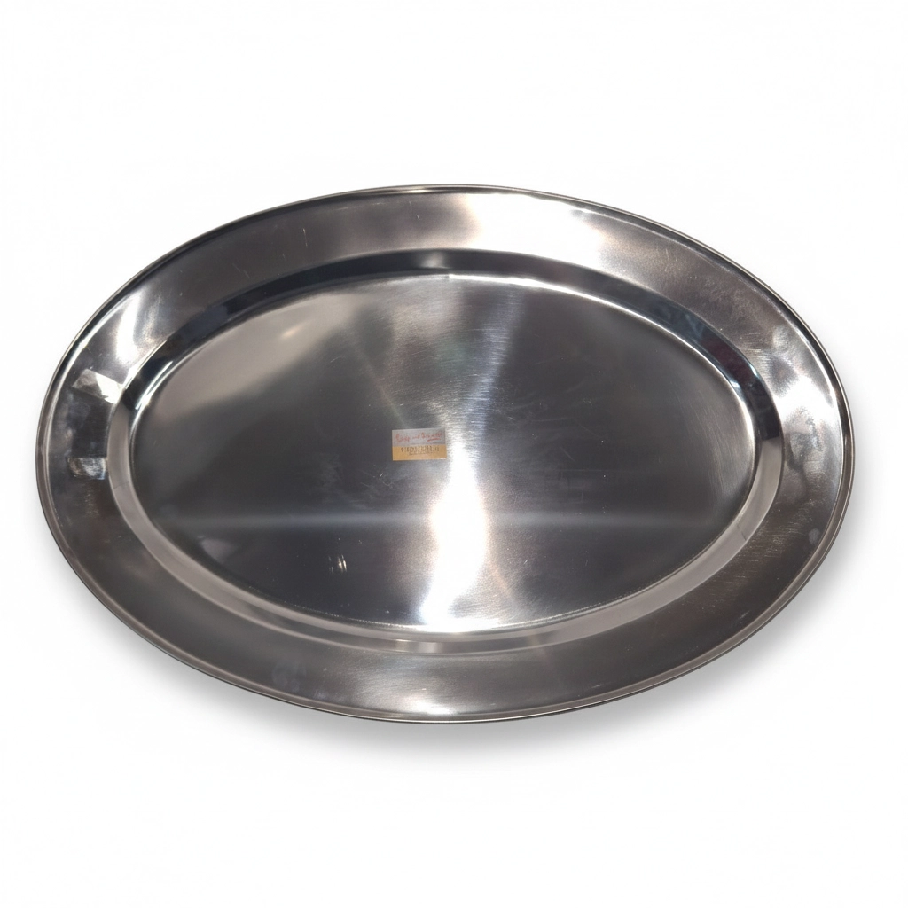Stainless Steel Oval Serving Tray - 35cm