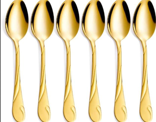 Qubaoshang Golden Dessert Spoon Set 6pcs GODS6