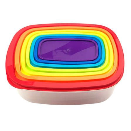 Rainbow Square Container Set - 7 Pieces