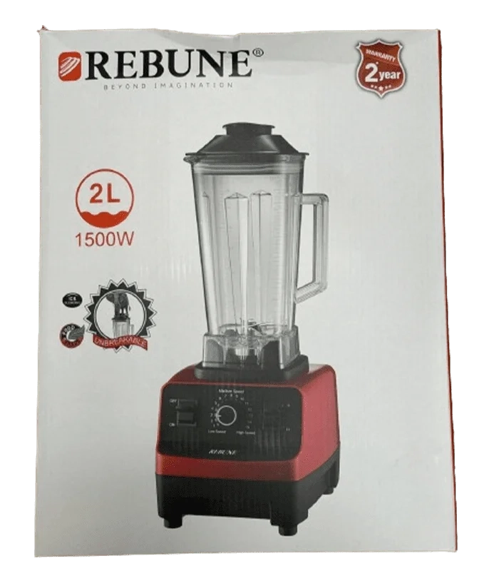 Rebune RE2174 Commercial Blender - 1500W, 2L Unbreakable Jar