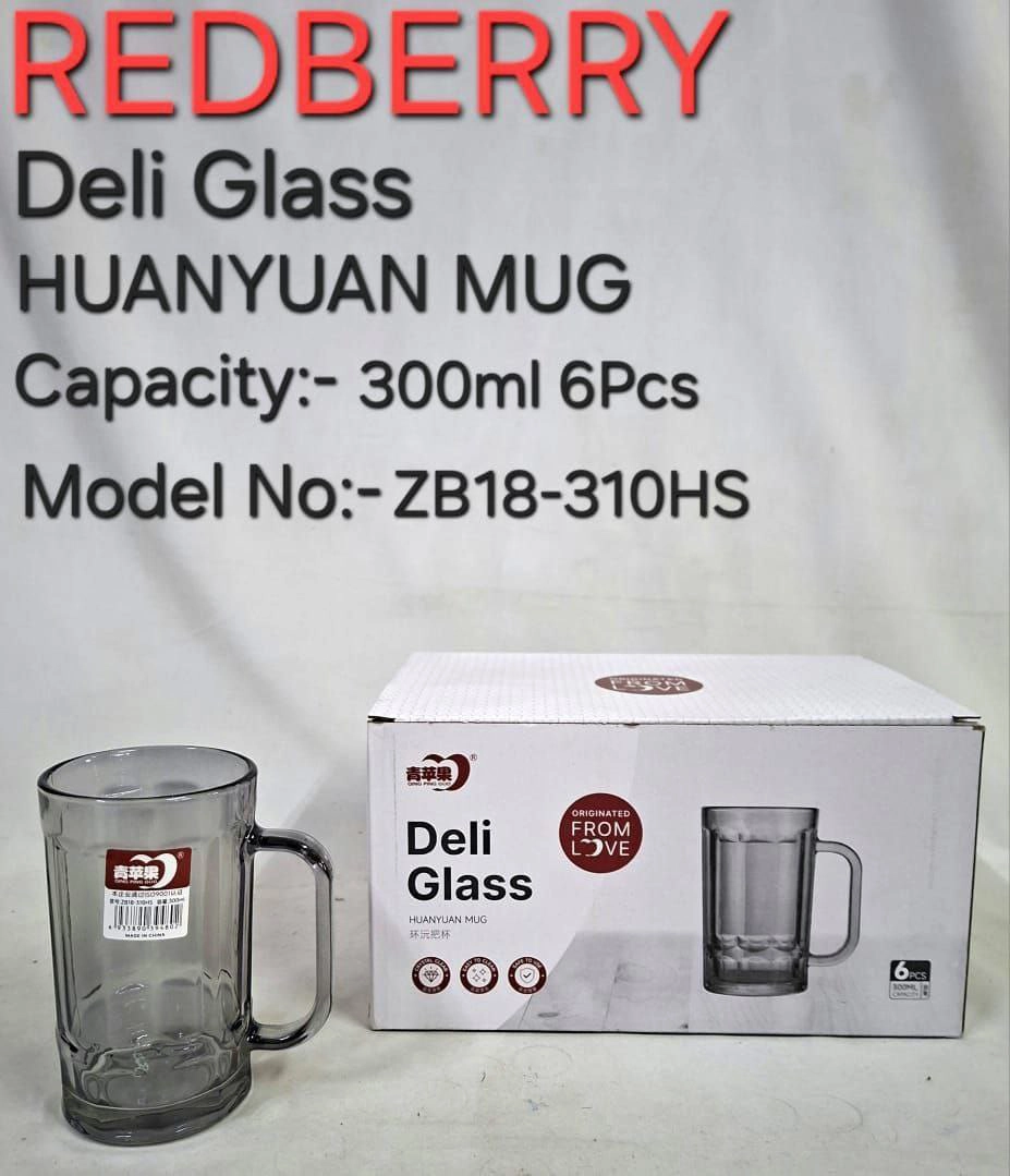 394802 ZB18310HS R/B DELI GLASS MUG 300ML 6PC