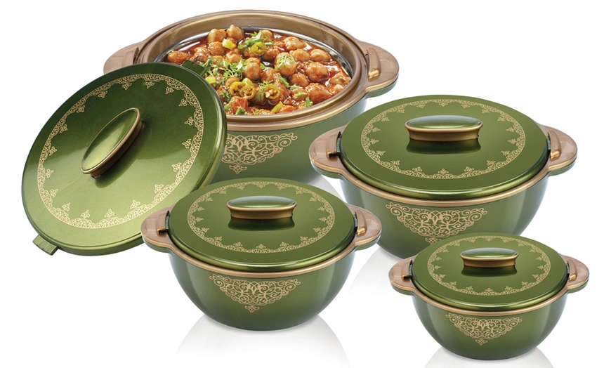 Riona Hot Pot Set - 4-Piece Stainless Steel Insulated (0.6L, 1L, 2L, 3L)