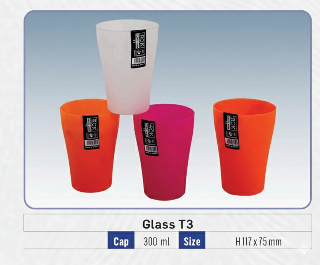 ROK Colored Plastic Glass 450ml - Model PWT3CO