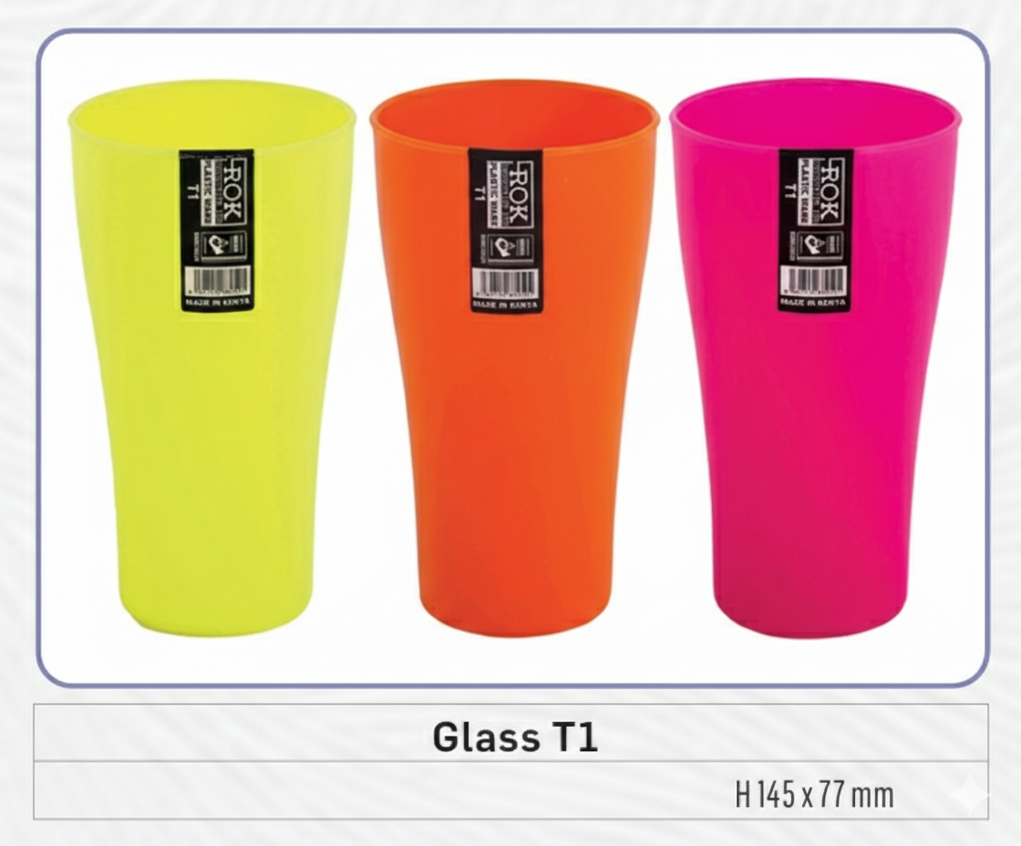 Rok Plastic Glass 450ml - Model PWT1COLOUR