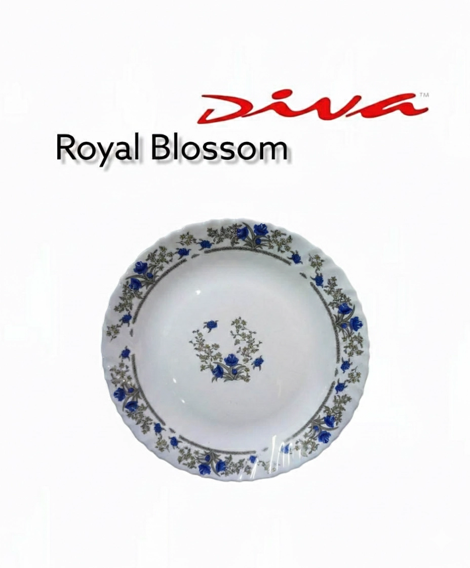DSP9ROBL DIVA SOUP PLATE ROYAL BLOSSOM 6PC