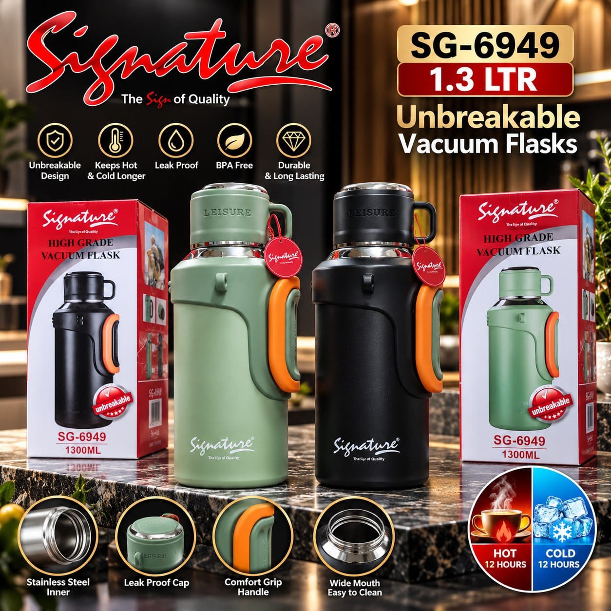 Signature Steel Flask 1.3lt Sg6949