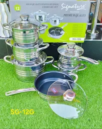 Signature Stainless Steel Casserole - 12-Piece Set (SG12G)