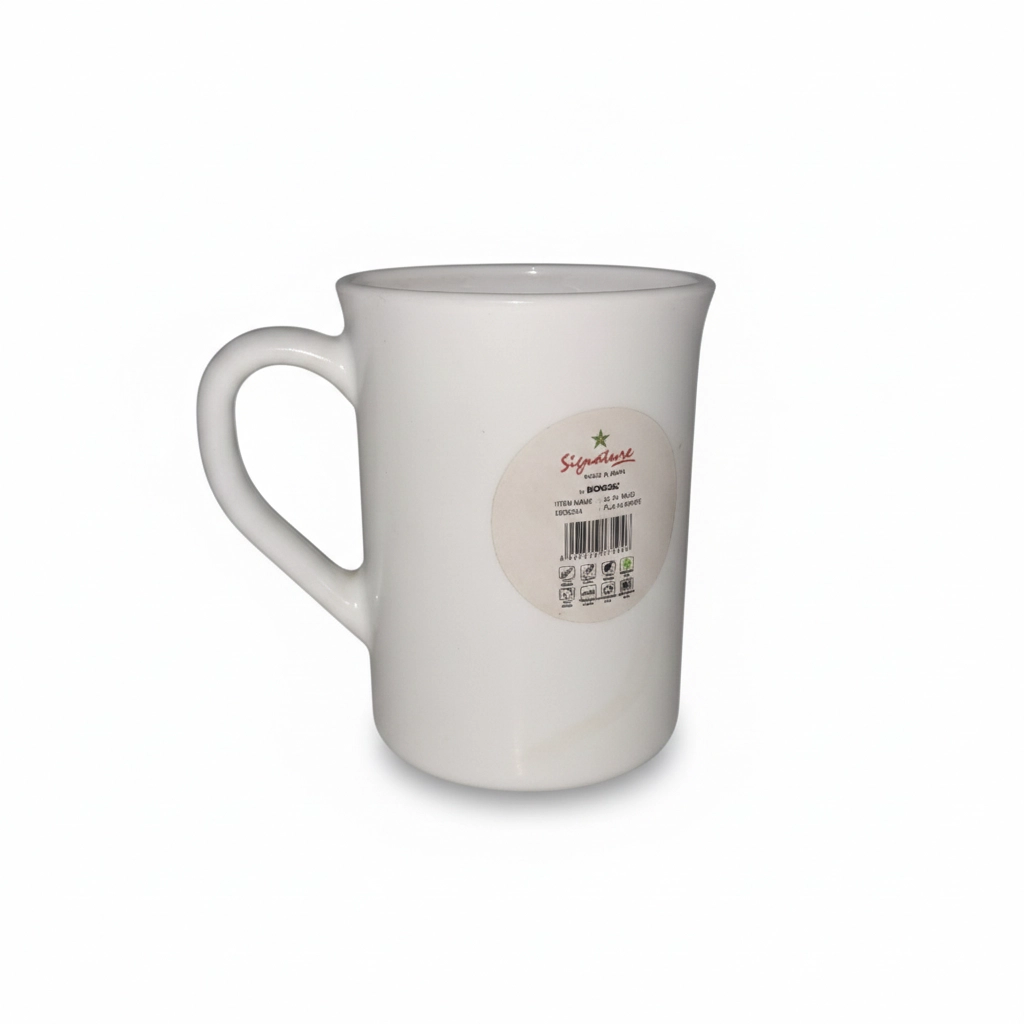 Signature Plain White Mug Set - 35cl Mugs, 6-Piece (S35WH)