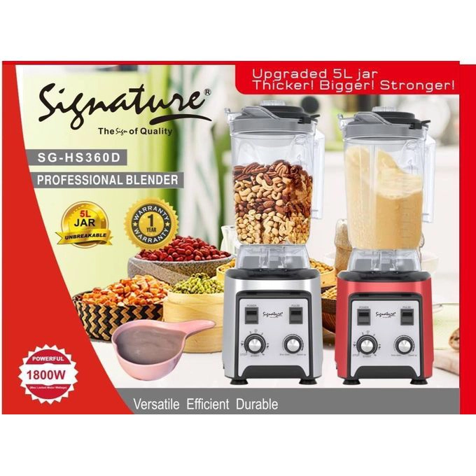 Signature SG-HS360D Commercial Blender - 1800W, 5L Unbreakable Jar