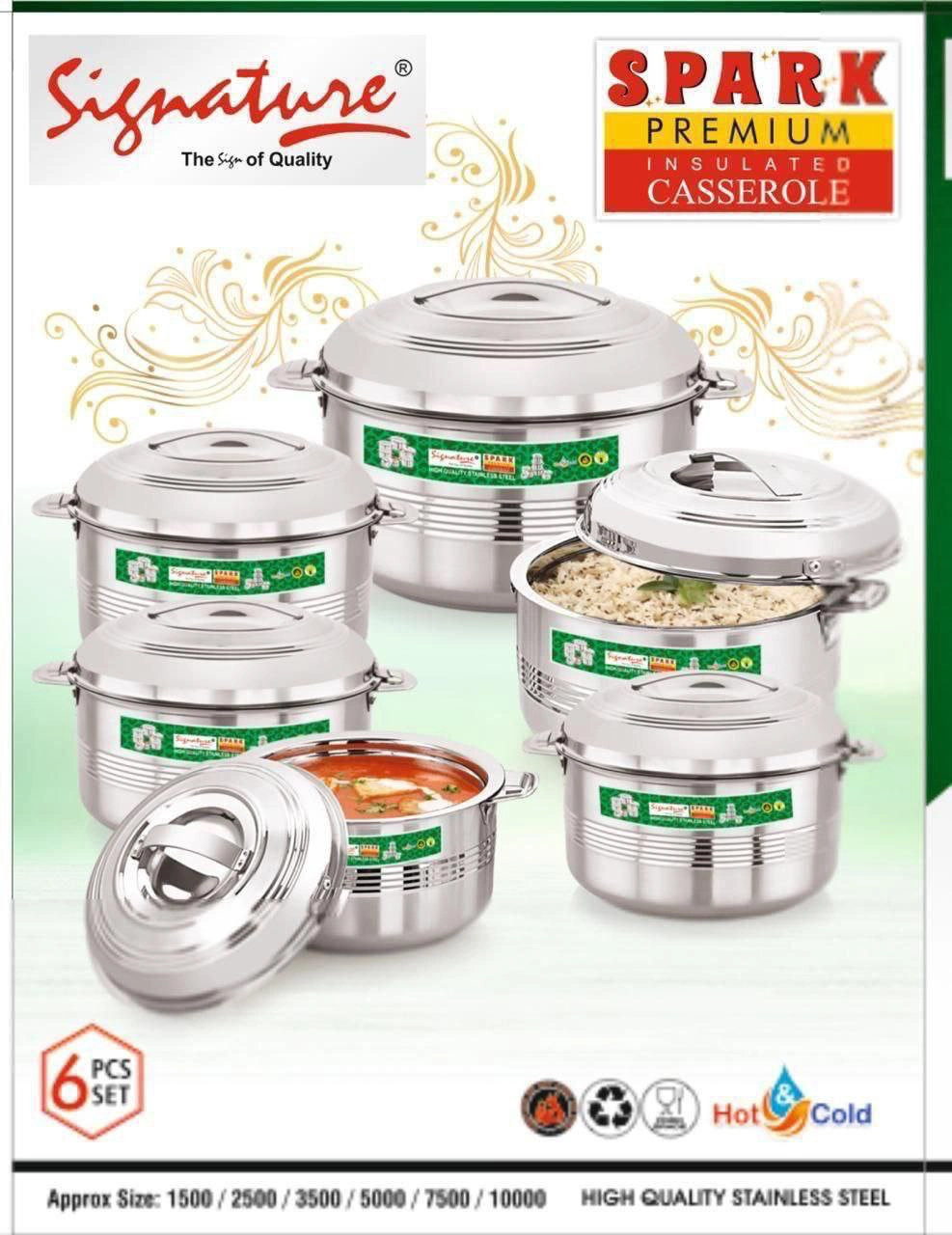 Signature Spark Hot Pot Set - 6-Piece Stainless Steel Insulated (SGHP6SPARK)