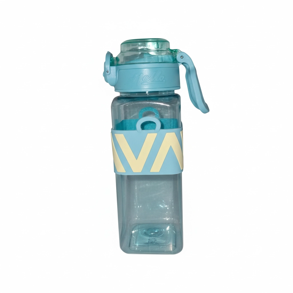Square Water Bottle - 1L Flip-Cap BPA-Free