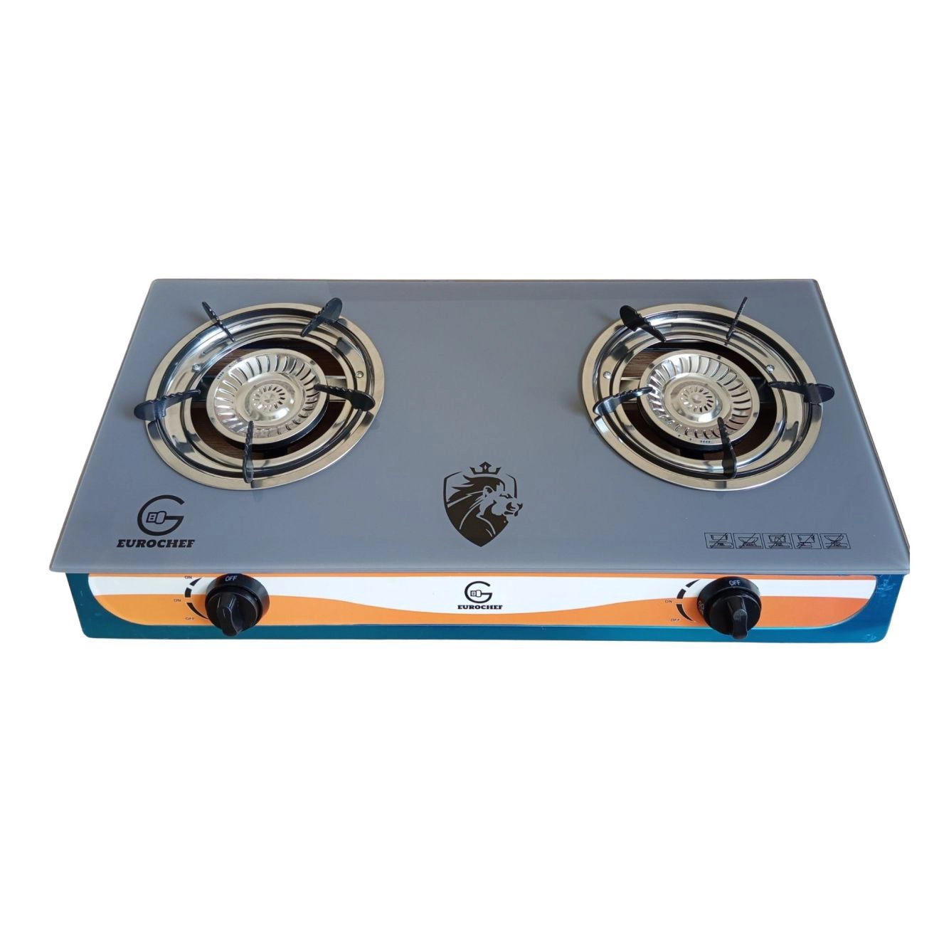 Eurochef Gas Cooker - 2 Burners, Glass Top (STB002M)