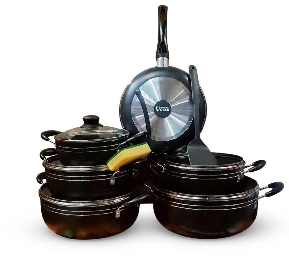 Black Non-Stick Cookware Set - 14 Pieces (11PCCW)