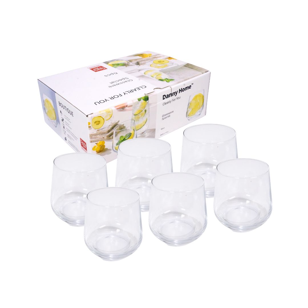 Danny Home Glass Set – 6 Pieces, 420ml (CB0113)