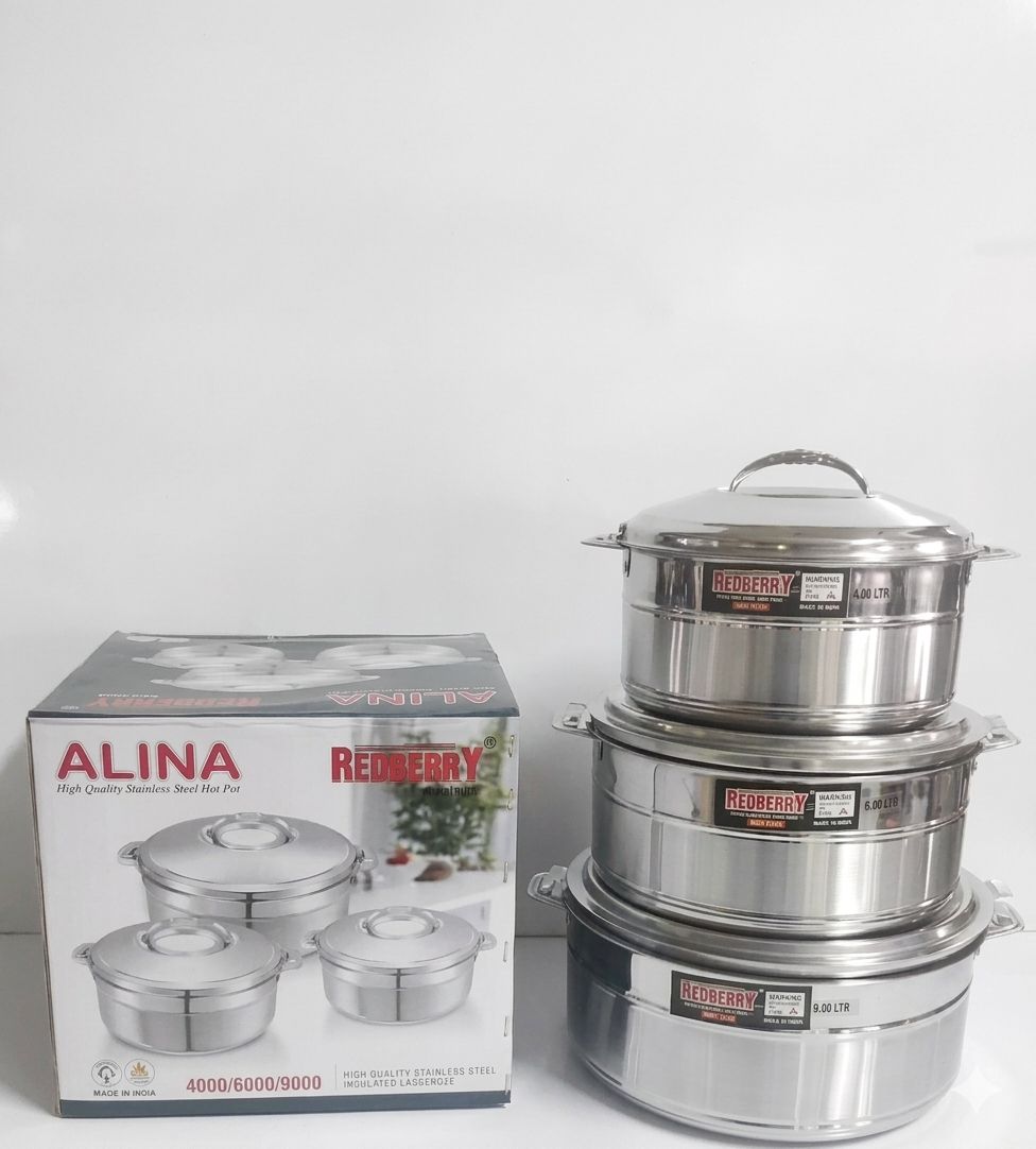 Redberry Alina stainless steel hot pot 3pcs set 4/6/9 (A469)