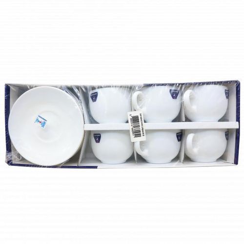 Luminarc Essence white cup & saucer 22CL set of 6pcs P3380
