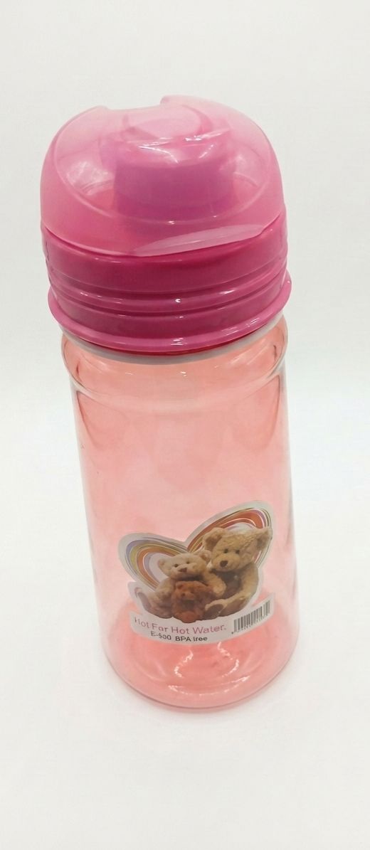 Teddy Bear Kids Water Bottle - 650ml Pink (E538)