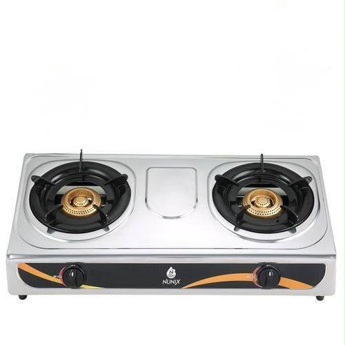 Nunix Gas Cooker - 2 Burners, Stainless Steel (NUGC2B / SS001)